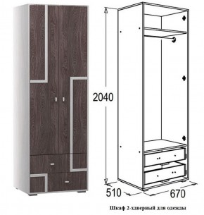 Шкаф 670 мм 2-х дверный для одежды Омега 16 (штанга) в Асбесте - asbest.mebel-e96.ru